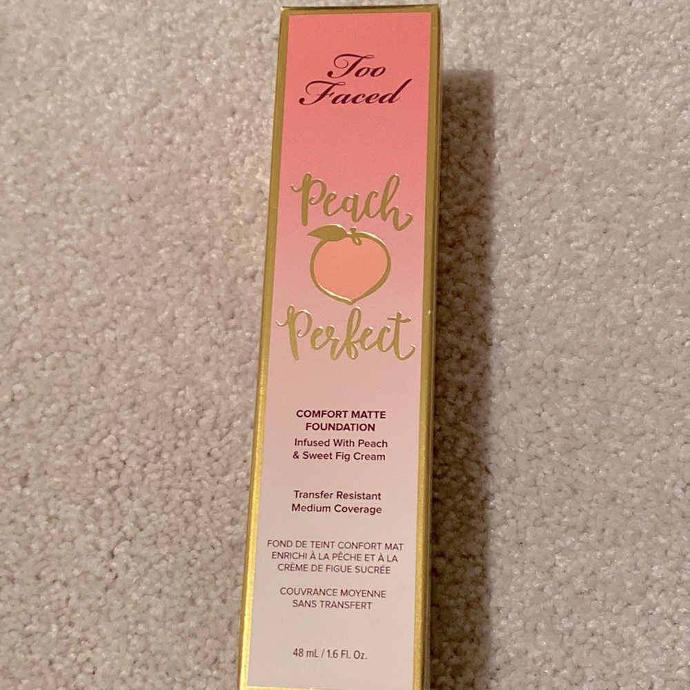 Too Faced Peach Perfect Comfort Matte Foundation Shade Vanilla, Brand New!